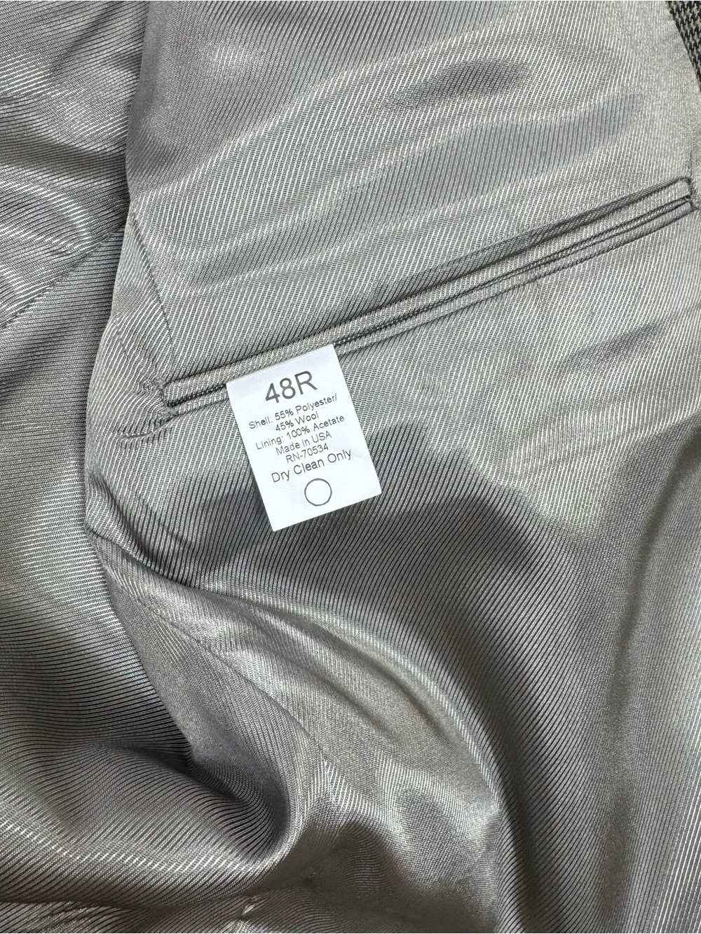 Orvis Vintage Blazer Sport Coat Mens 48R Brown Houndstooth Wool Made in USA